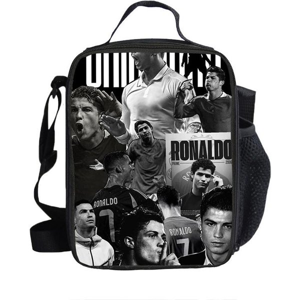 Izolowane Torby Na Lunch Gwiazda PiłKi NożNej Termiczna Torba Ronaldo Pojemnik Na Lunch Szczelna Torba Typu Tote PudełKo Na Lunch Jedzenie CR Torby Do Przechowywania-image