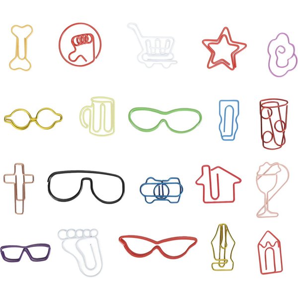 100Pcs Clips De Papel Mezclados Clips De Papel Lindos Colores Surtidos Clips De Papel MetáLicos MarcapáGinas Decorativo-image