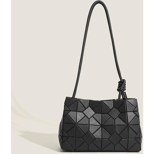 JapońSka MałA Kwadratowa Torba Letnia Modna Torba Crossbody Na Jedno Ramię Damska Torba Modna Prosta Geometryczna Diamentowa ŁąCzona Torba Ze Sznurkiem Gray-image