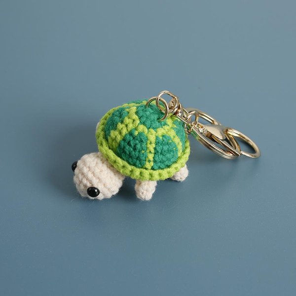 Llavero De Tortuga Tejida Serie Frutas Lindas Llaveros Divertidos De MuñEco Tortuga Colgante Para Bolso Llavero De MuñEco Tortuga Tejido Personalizado Gray-image