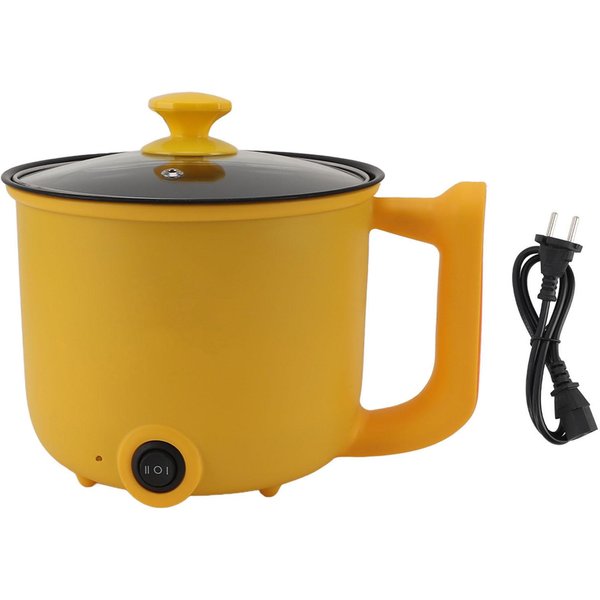 Mini Olla EléCtrica 1.8L 600W 2 Velocidades Antiadherente Multifuncional Olla Caliente EléCtrica Con Asa Para L(For 6.5-9Kg) Orange-image