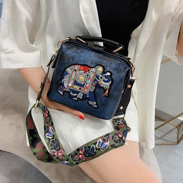 Projektant Luksusowa Marka Torebki Torby Crossbody Torby Haftowane SłOniem Dla Kobiet SkóRzana Torebka Torba Messenger Portfele Listonoszki-image