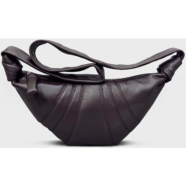 Croissants, Croissants, De Un Solo Hombro, Bolso Cruzado, Cuero Con Textura úNica, Bolsos Tipo Baguette Bajo El Brazo, RiñOneras Gray-image