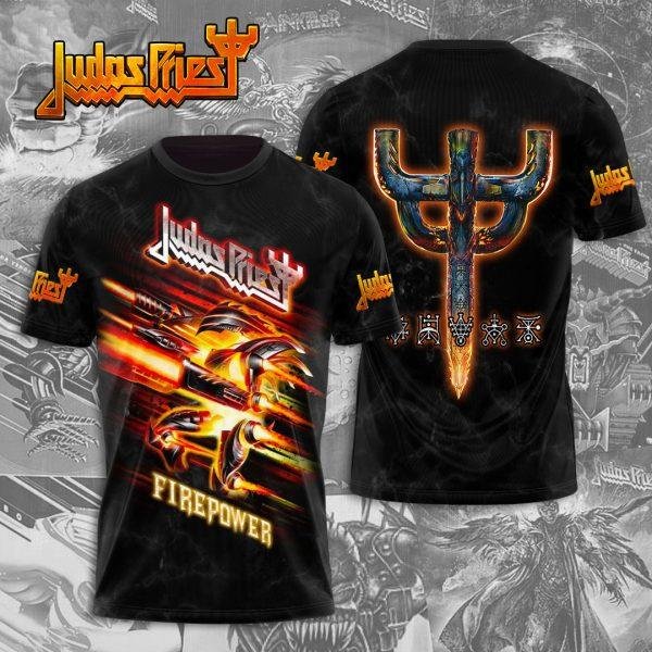 Camiseta De Banda De Rock Heavy Metal Judas Priest Camiseta Con Estampado 3D Hombres Mujeres Camisetas De Moda NiñOs Camisetas De Manga Corta Ropa Para Hombre XL Brown-image