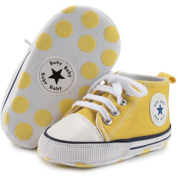 Zapatos De Bebé Zapatos De Lona CláSicos Para Bebé Zapatos De Bebé De Suela Blanda Zapatos Para NiñOs PequeñOs Zapatos De Bebé 13Cm Amarillo-image