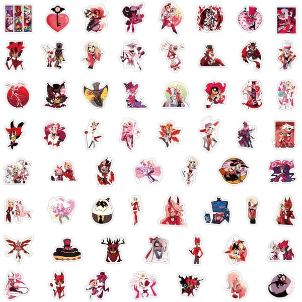 60 Piezas Hazbin El Pegatinas Equipaje Taza De Agua PapeleríA TeléFono MóVil Coche Patinete PortáTil Nevera DecoracióN Pegatinas Diy-image