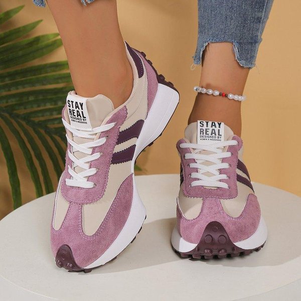 Nowe Designerskie Sneakersy Damskie Buty Sportowe Sneakersy Gruba Podeszwa Casual Modne Sneakersy Lekkie MięKka Podeszwa Buty Do Biegania 38 Fioletowy-image