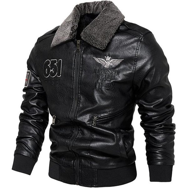 Jesienna I Zimowa Casualowa SkóRzana Kurtka Z Klapami W Stylu Lokomotywy MęSka Moda Retro Termiczna SkóRzana Kurtka MęSka 6XL Black-image