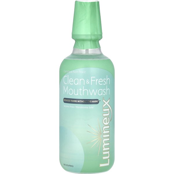 Lumineux Oral Essentials, Certyfikowany Nietoksyczny PłYn Do PłUkania Jamy Ustnej Clean & Fresh, MięTa, 16 Fl Oz (473 Ml) White-image