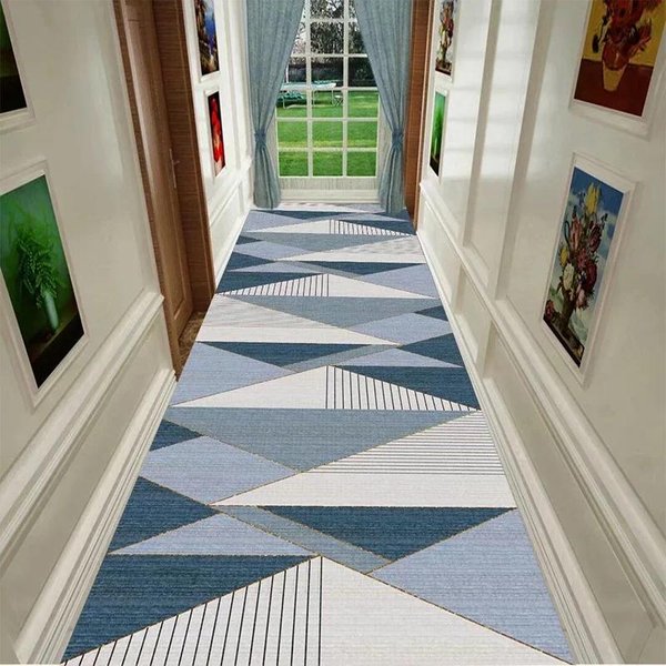 Alfombra Pasillera Larga Estilo NóRdico Moderno Para Pasillo DecoracióN Alfombras Antideslizantes Hotel Sala De Estar Entrada Felpudo Lavable 160*200Cm White-image