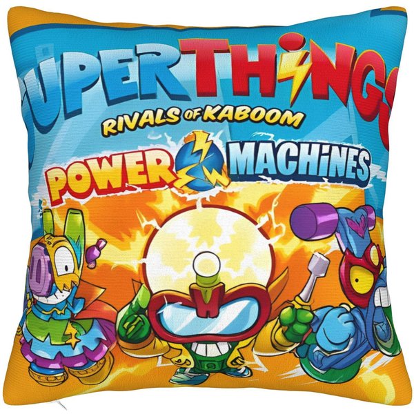Superthings KreskóWkowe Kwadratowe Poszewki Na Poduszki Poliester Sofa Kazoom Power Przedszkole Poszewka Na Poduszkę Dekoracyjna 45*45 45X45Cm-image