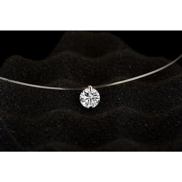 Modny BłYszcząCy KryształOwy Naszyjnik Zircon Wisiorek Przezroczysta ŻYłKa Niewidzialny Naszyjnik Damski BiżUteria ŁAńCuszek Na Obojczyk Choker-image