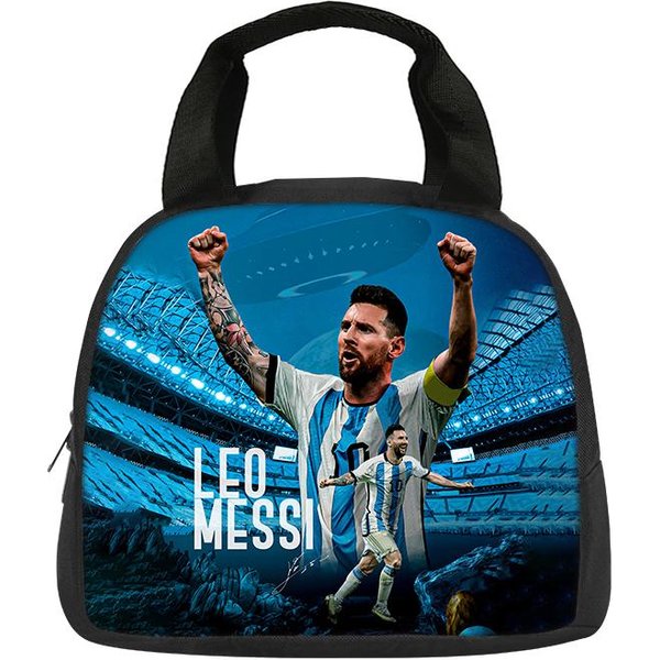 M-Messi Szkolna Torba Na Ramię Izolowana Torba Na Lunch Gwiazda PiłKi NożNej Uczeń Pojemnik Na Bento ŻYwność Torby Wielokrotnego UżYtku Termiczny ChłOdząCy PudełKo Na Lunch-image