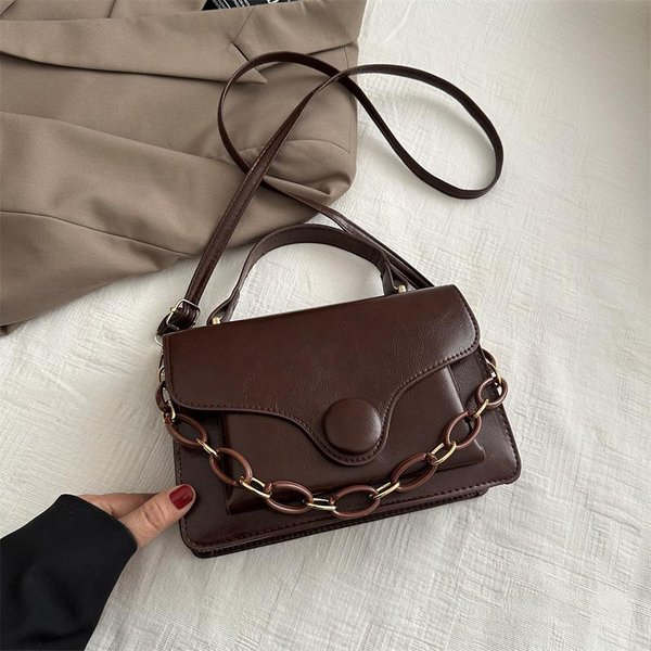 Bolso De Invierno Nuevo Para Mujer Estilo Coreano Moderno Bolso Cuadrado PequeñO Casual Sencillo Bolso Cruzado Bolso De Hombro A La Moda-image
