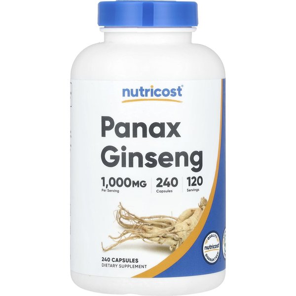 Nutricost, Panax Ginseng, 1000 Mg, 240 CáPsulas (500 Mg Por CáPsula)-image