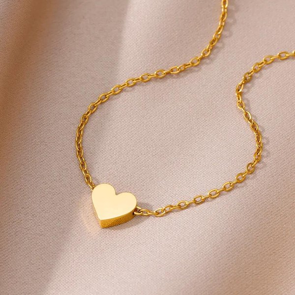 Collares Colgantes De CorazóN Multicapa Para Mujer Cadena De Acero Inoxidable Gargantilla Luna Estrella De Zirconia Collar Femme Regalo De JoyeríA Para Boda 45Cm Gray-image