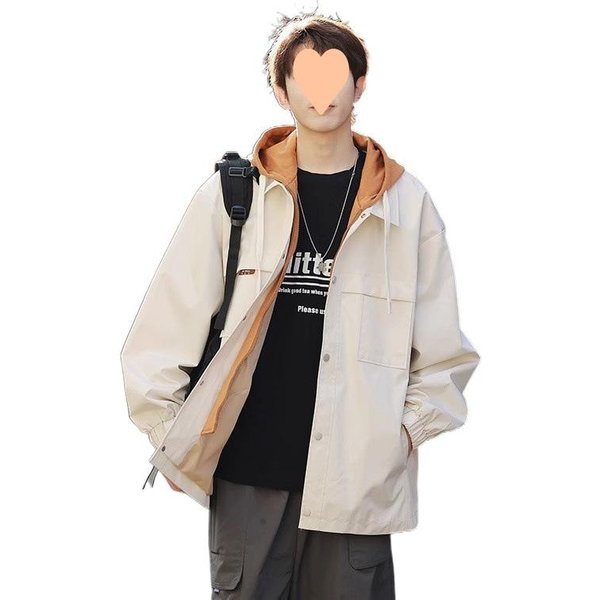 Chaquetas Para Hombre En Primavera, OtoñO E Invierno, Cortavientos Para Hombre, Ropa Nueva De OtoñO, Chaquetas Falsas De Dos Piezas, Ropa De AlgodóN, Chaquetas Para Hombre 4XL White-image