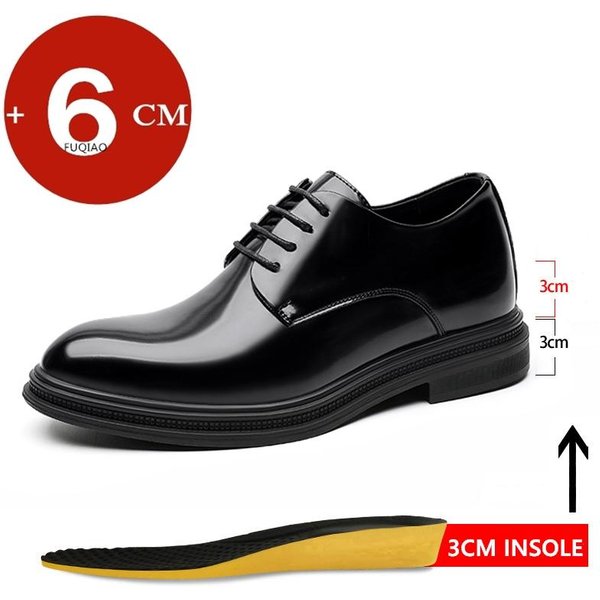 Zapatos Derby CláSicos Para Hombre De 6/8 Cm Aumento De Altura De Plataforma Zapatos De Vestir Formales De Negocios Zapatos Elevadores Zapatos BritáNicos Para Traje De Boda 38 Black-image