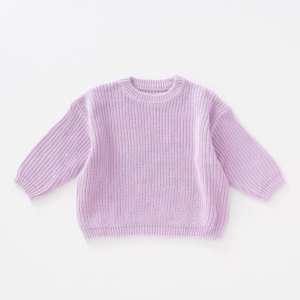 Ropa Infantil SuéTer De Punto Jersey Color SóLido SuéTer Para NiñAs 100 Gray-image