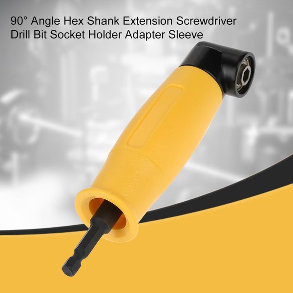 ÁNgulo De 90 Grados VáStago Hexagonal ExtensióN Destornillador Broca Soporte De Vaso Adaptador Manguito-image