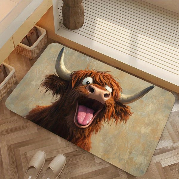 Oryginalna Super ChłOnna Mata PodłOgowa Happy Cow, AntypośLizgowy Dywanik Do Przedpokoju ŁAzienki, Dekoracyjny Dywan Do Kuchni Salonu Kawiarni 50X80Cm-image