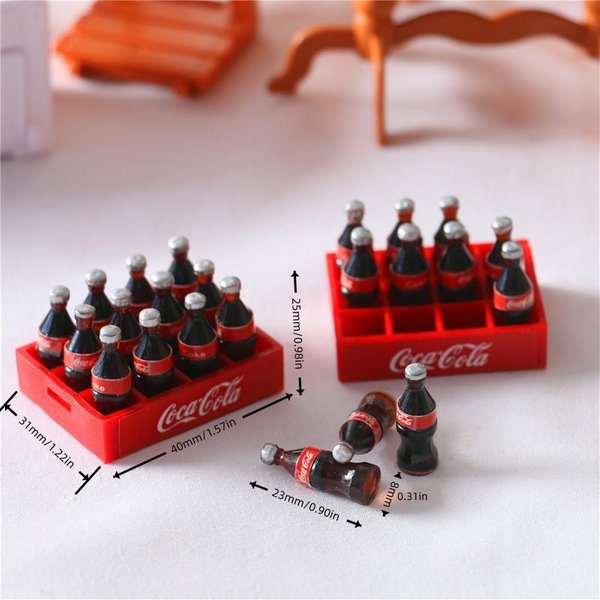 1:12 Mini Koszyk Z Colą Do Domku Dla Lalek Miniaturowy Model Jedzenia Dekoracja Domku Dla Lalek Akcesoria Do Scenki Zabawy W Kuchni Domku Dla Lalek 13Pcs Black-image