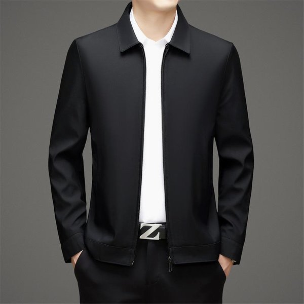 Chaquetas Para Hombre, Primavera Y OtoñO, Nuevas Chaquetas Casuales De Moda Con Solapa Para Hombre, Chaquetas De Negocios Para Hombres De Mediana Edad. 3XL-image