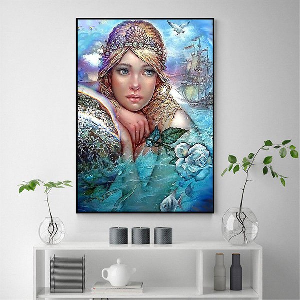Diamante Bordado Chica Diamante Mosaico Retrato Completo Taladro Diamante Pintura Punto De Cruz 20X30CM-image