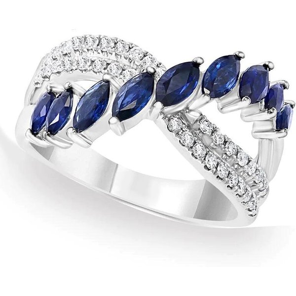 Huitan Precioso Anillo Cruz De Moda Zirconia Azul Brillante/Blanca Accesorios Para Dedos Para Mujer JoyeríA De Fiesta Lujosa Y Moderna Para Dama 10-image