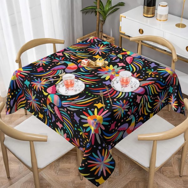 MeksykańSki Koc Paski ProstokąTny Obrus Dekoracje Imprezowe Wodoodporny BieżNik Na Stół Kuchenny Jadalny Dekoracja StołU MeksykańSka Fiesta 90X140Cm-image