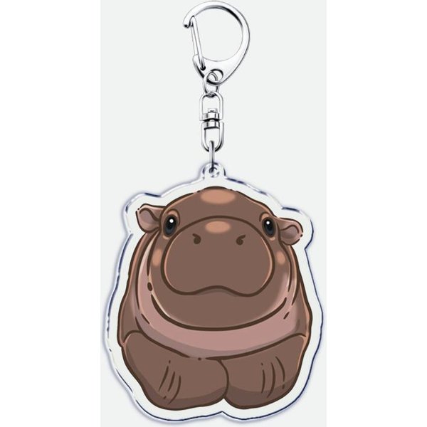 Llaveros Divertidos De HipopóTamo Bebé Lindos Llavero Para Accesorios Bolsa Moo Deng Llavero Colgante Meme JoyeríA Regalos Para Fans Gray-image