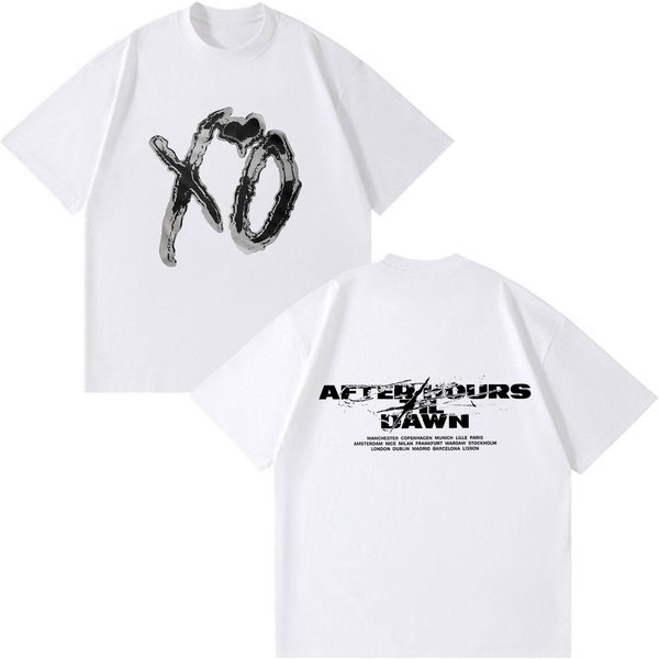 The Weeknd After Hours Til Dawn 2026 Tour Koszulka Z Nadrukiem MężCzyźNi Kobiety Koszulka Hip-Hop KróTki RęKaw S-image