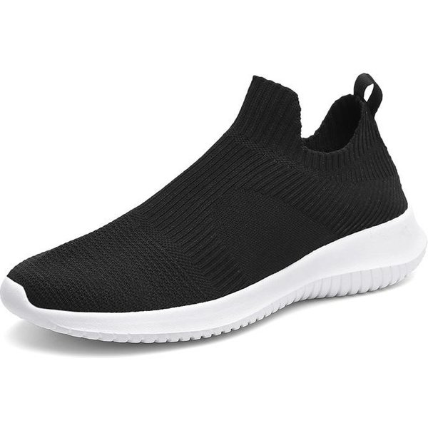 Modne Wsuwane Sneakersy MęSkie Lekkie Buty Do Biegania OddychająCe Dzianinowe Buty Skarpetkowe BiałE Do Joggingu Chodzenia Buty Sportowe MęSkie Buty Codzienne 43 Black-image