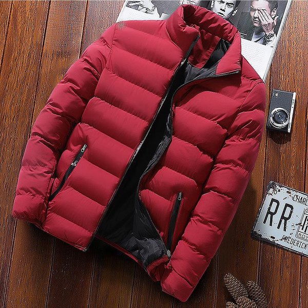 Abrigo Acolchado Deportivo Grueso De Invierno Para Hombre Cardigan Con Cuello Alto Chaqueta Acolchada Para Exteriores Chaqueta Casual Para Mantenerse Caliente 6XL BorgoñA-image