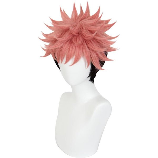 Ryomen Sukuna Cosplay Peruka Anime Yuji Itadori KróTka RóżOwa Czarna Odporna Na CiepłO WłOsy Syntetyczne Halloween Peruki Do Odgrywania RóL + Czepek Na Perukę One Size Brown-image