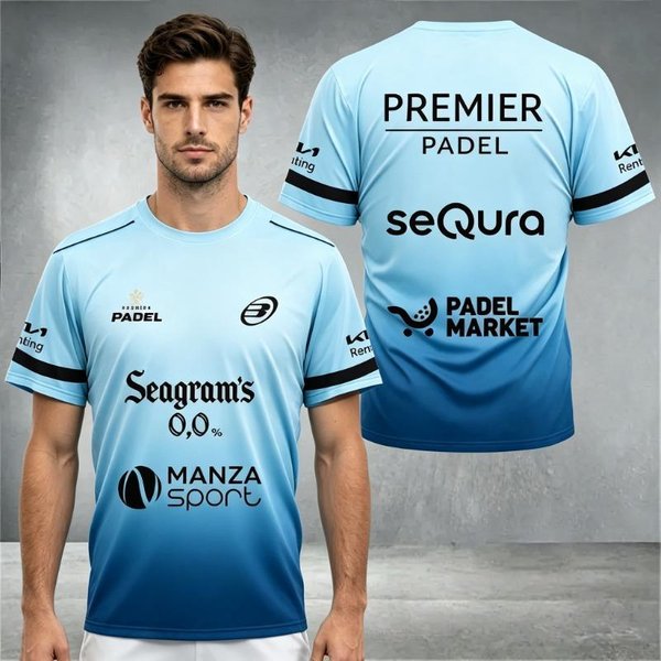 Camiseta Deportiva Profesional De PáDel Para Hombre De Manga Corta Transpirable De Secado RáPido Top De Entrenamiento Y Partido Uniforme De Equipo Estampado 4XL White-image