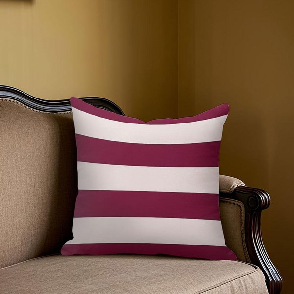 Funda De CojíN Cuadrada Jacquard De Rayas Blancas Burdeos Para Sofá Oficina CojíN Lumbar Funda De Almohada Decorativa Para El Hogar 45X45Cm-image