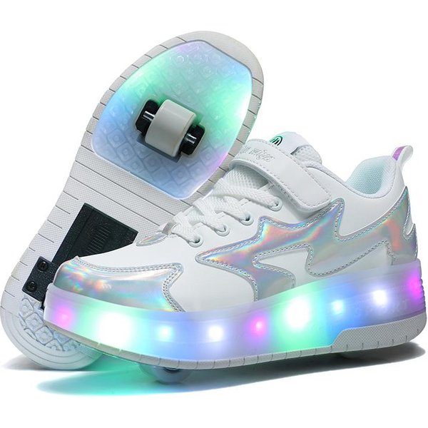 Zapatillas PatíN Tuinanle 2 Ruedas Zapatos Brillantes Iluminados LED NiñOs NiñOs NiñAs Botas Deportivas Luminosas Zapatillas Casuales 41-image