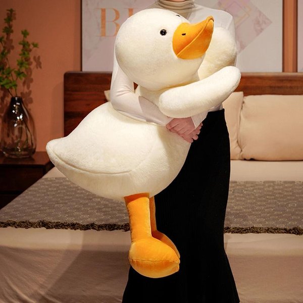 55-100 Cm Nowe Gigantyczne BiałE Kaczki Pluszowe Zabawki Urocza DużA MięKka Poduszka Do Spania Kawaii DużA Gęś Poduszka Pluszowe ZwierząTko Lalka WystróJ Domu 70-80Cm-image