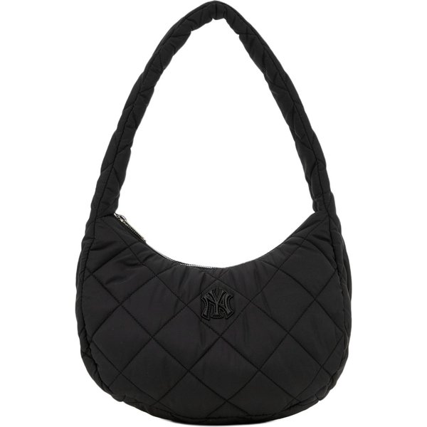 MLB New York Yankees Casual Bolso Hobo De PoliéSter Con DiseñO De Diamantes Bolso De Mano Bolso De Hombro Bolsos Para Mujer Negro 3ABQM0936-50BKS Black Black-image