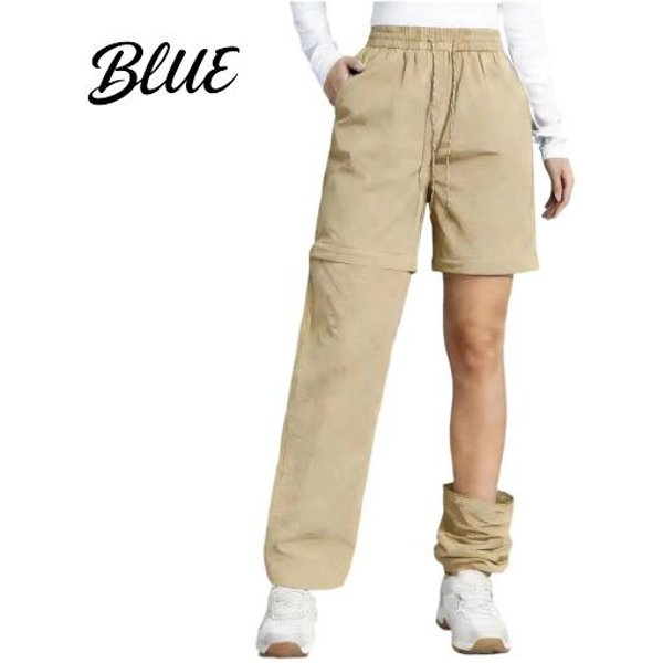 Pantalones De Senderismo Convertibles Con Cremallera Para Mujer, Pantalones Que Se Convierten En Shorts, Aventura Al Aire Libre, Impermeables, Cintura Con CordóN Para Acampar, MontañIsmo, Trekking S Caqui-image