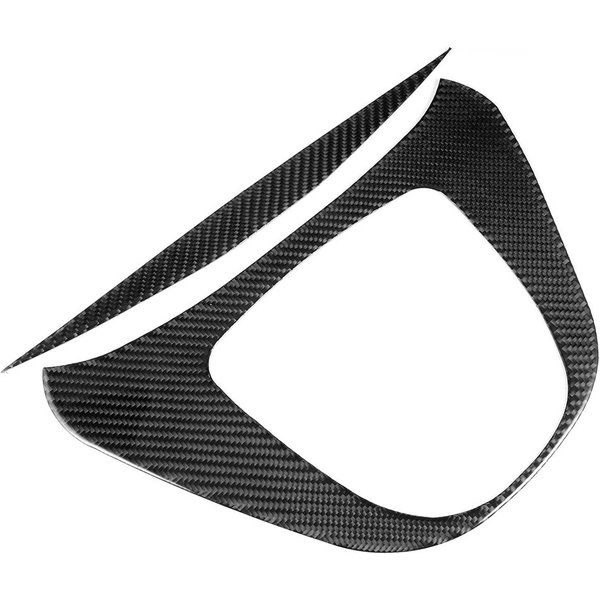 Juego De 2 Piezas Embellecedor De Panel Multimedia De Palanca De Cambios De Consola Central De Fibra De Carbono Real Suave Ajuste Para Benz Vclass-image