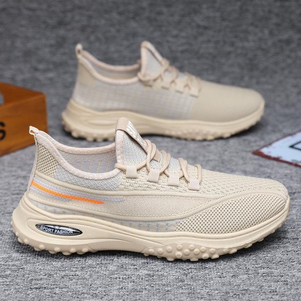 Zapatos Casuales Nuevos Tendencia De Moda Zapatos Casuales Tejidos Voladores Para Hombre Zapatos De Malla Zapatillas Para Caminar 44 Gray-image