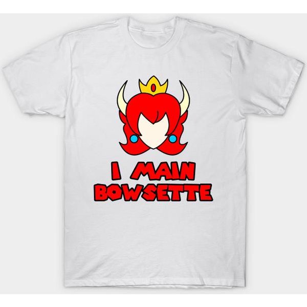 Camiseta Mujer I Main Bowsette Variante Picante Estampado Harajuku Kawaii Camiseta De Verano Manga Corta Camiseta Top 4XL Blanco-image