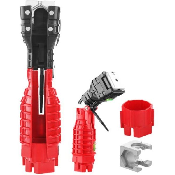 MultifuncióN 18 En 1 Herramienta De ReparacióN FontaneríA Antideslizante Llave De Fontanero Llave Para Fregadero Herramientas Llave Para Tubos De FontaneríA Juegos De Herramientas Para BañO Red Black-image