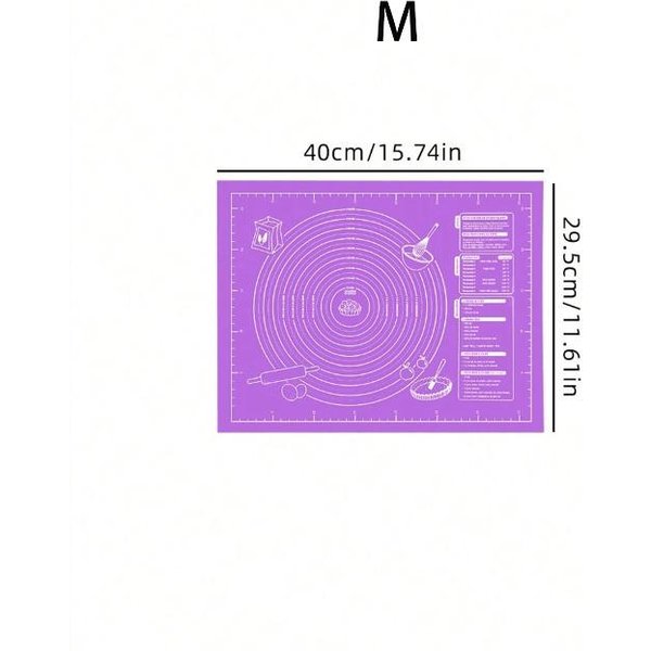 1 Ud. Esterilla Para Amasar - Antiadherente, FáCil De Limpiar, Limpieza Conveniente, Adecuada Para Galletas, Masa, Hornear Pasteles Purplem-image