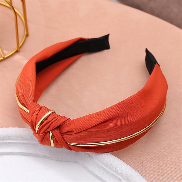 Diademas De Tela SóLida Con Nudo Para Mujeres NiñAs Diademas Anchas Laterales Aro Para El Cabello Tocado De Moda Diademas Femeninas Accesorios Para El Cabello Red-image