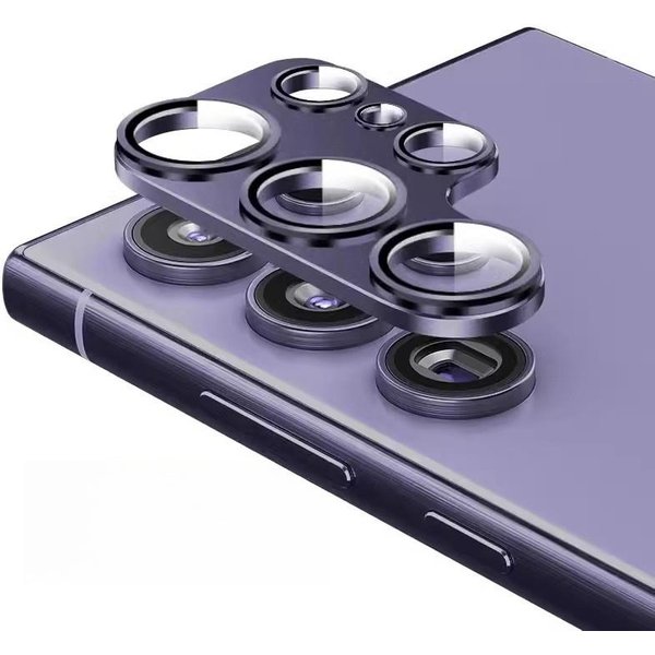 PełNa OsłOna Obiektywu Aparatu Dla Samsung Galaxy S24 Ultra S24+ Plus S25 S24Ultra Matowa OsłOna Obiektywu + SzkłO Ochronne Galaxy S25 Ultra Fioletowy-image