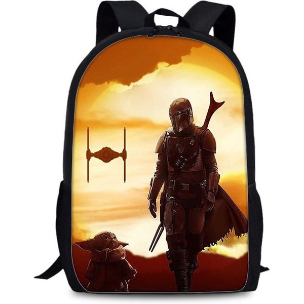 Plecak Mandalorian Dla Dzieci Z Nadrukiem Yody I Grogu, Nylonowy Plecak Na Co Dzień Do SzkołY I PodróżY Style C1-image