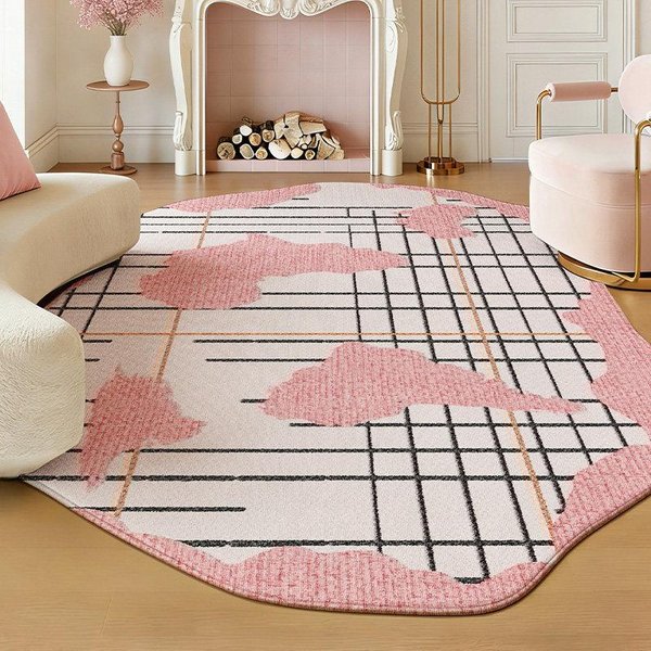 Nieregularny KształT Dekoracja Sypialni Fioletowy Dywan Puszysty MięKki Mata PodłOgowa Do Gabinetu Grubo Pluszowy Dywan WzóR Lamparta Dywany Do Salonu 80X120Cm-image